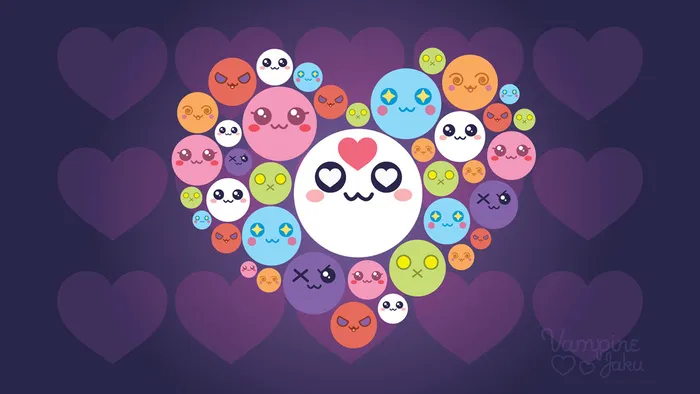 笑脸拼成的爱心