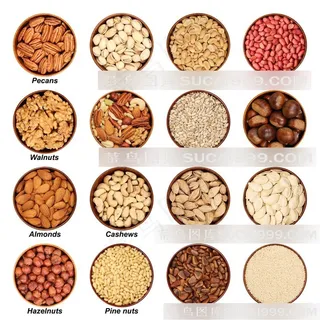 多款木碗里的坚果零食高清图片