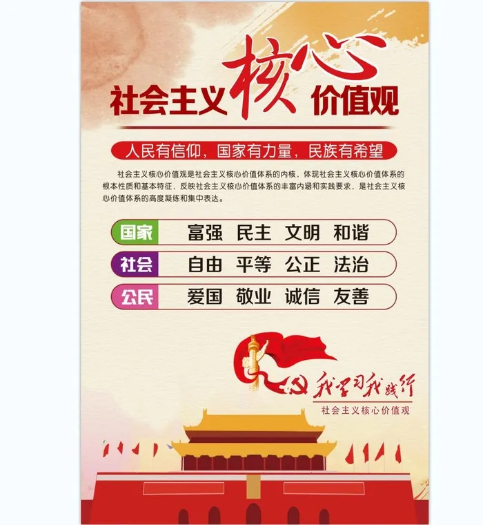 *核心价值观psd模版下载