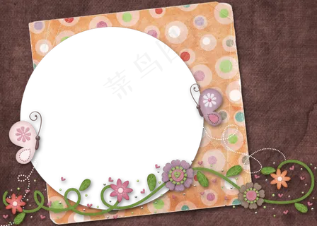 可爱花纹相框图片下载