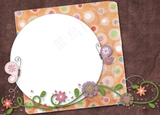 可爱花纹相框图片下载