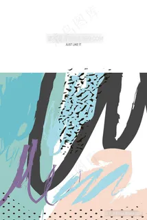 矢量艺术时尚水彩抽象插画