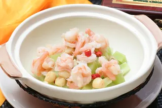 芥兰干贝焖虾花 (3)