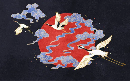 中国风古风国潮祥云旭日背景