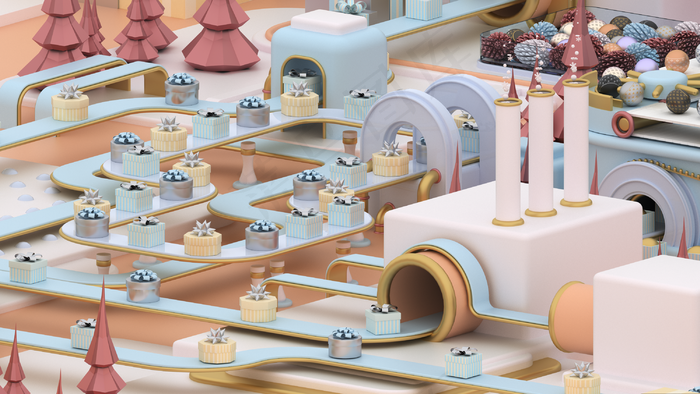 圣诞节3D立体工厂