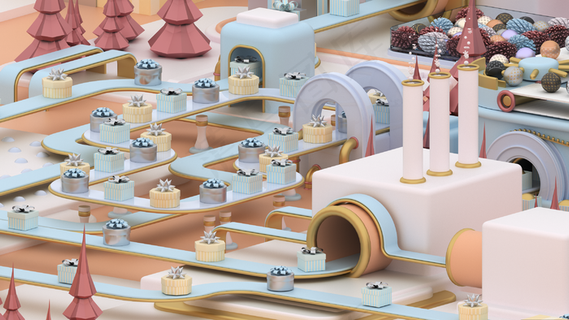 圣诞节3D立体工厂