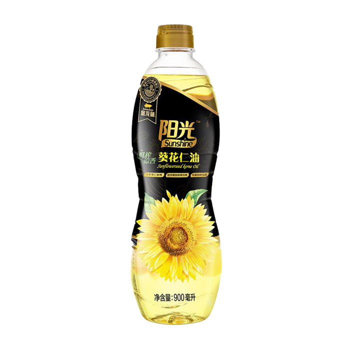 金龙鱼葵花油900毫升超市商品白底图免抠实物摄影png格式图片透明底