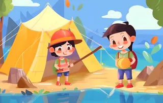 户外冒险露营背景