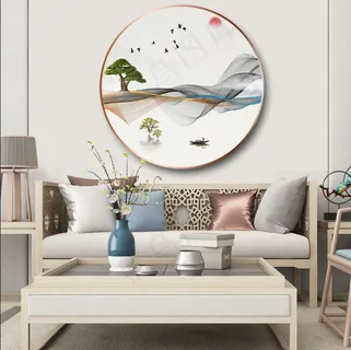 中国风简约山水花鸟日出帆船客厅卧室玄关画酒店装饰画 中国风简约山水花鸟日出帆船客厅卧室玄关画酒店装饰画