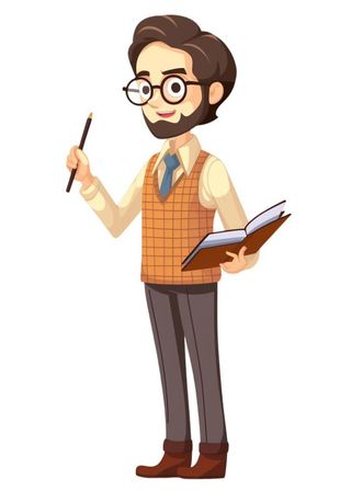 戴眼镜教师插画元素