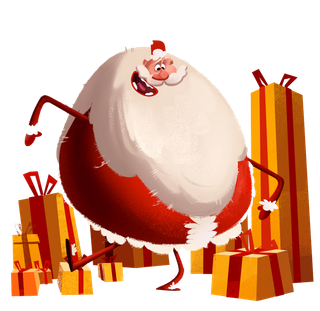 卡通圣诞老人礼品素材