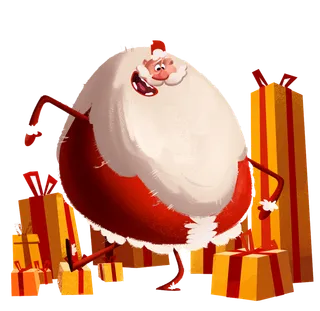 卡通圣诞老人礼品素材