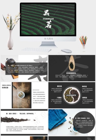 灰色实景风PPT模板预览图
