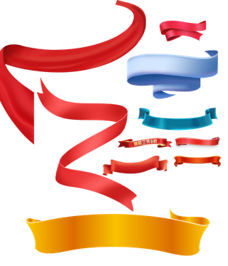 红色飘带免扣素材