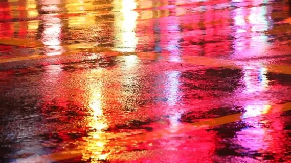 下雨天, 雨, 夜晚, 夏天, 丰富多彩的, 反射, 湿的