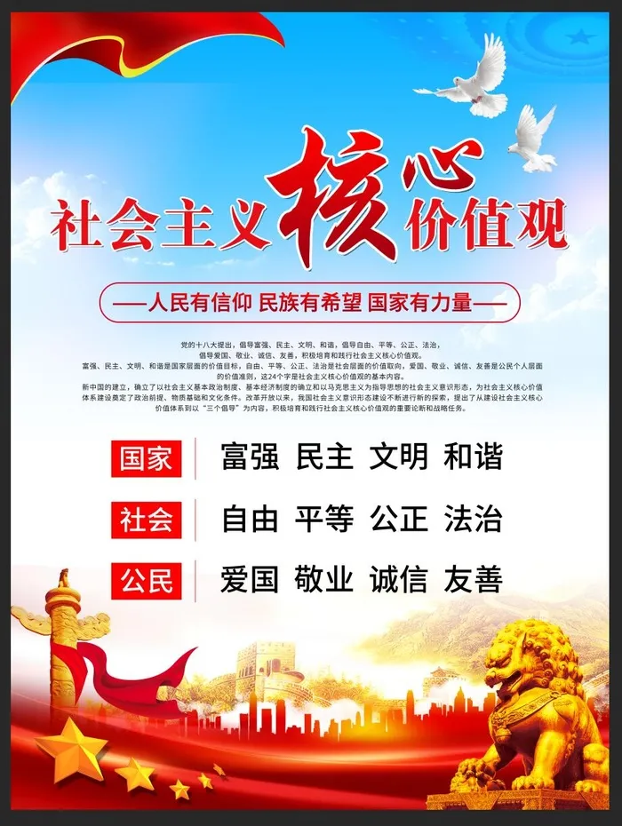 *核心价值观宣传海报背景板