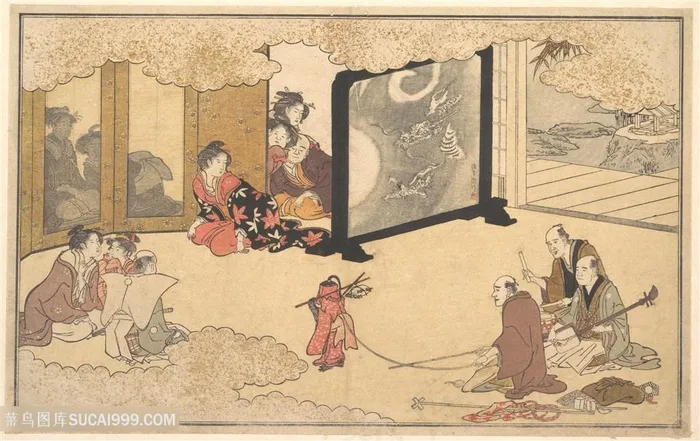 喜多川歌磨唯美日式美女艺术挂画