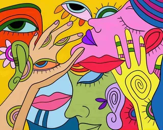 抽象派壁画素材