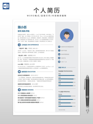 简约风演员歌手简历预览图