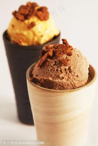 甜品店广告素材 巧克力奶油冰激凌冰品