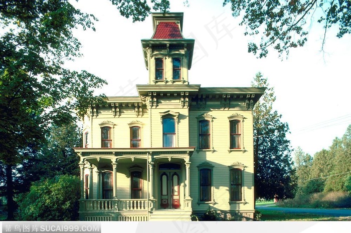 国外欧式建筑风格-米色房屋