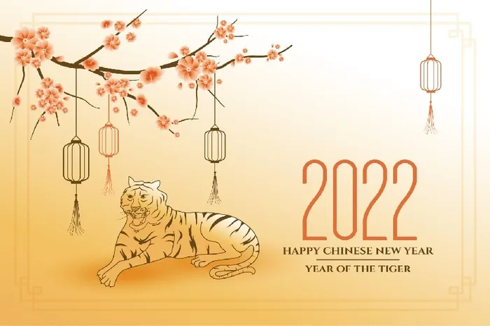 设计老虎桃花新年2022eps,ai矢量模版下载