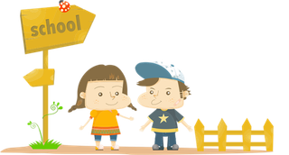 卡通人物简笔校园学生少儿兴趣班