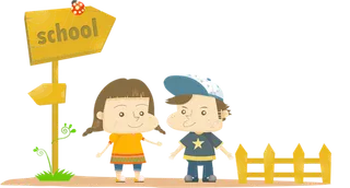 卡通人物简笔校园学生少儿兴趣班