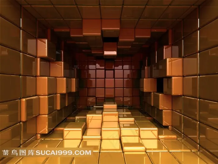 3D方块空间壁纸素材