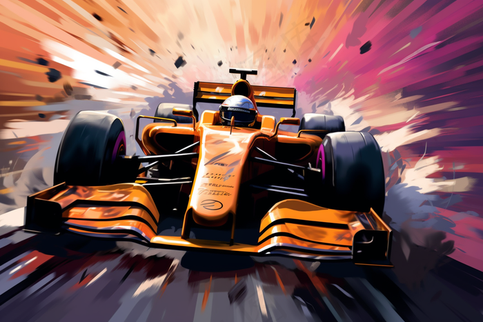 赛车飞驰卡通插画(4032x2688)