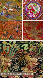 精美的凤凰图案刺绣素材