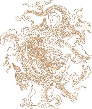 传统中国风古典宫廷龙凤吉祥喜庆图案图腾纹样矢量图设计素材