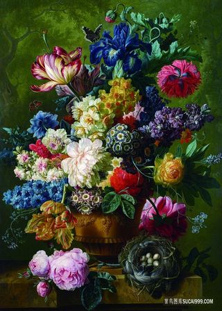 静物花卉花瓶油画