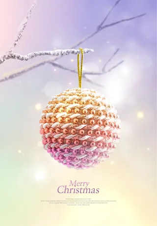 圣诞节圣诞树圣诞老人闪亮装饰电商促销折扣海报