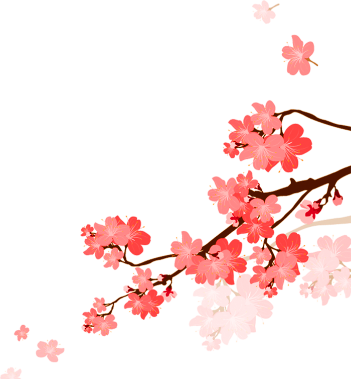 春天浪漫粉红色樱花手绘樱花梅花桃花花朵图片PNG免扣素材