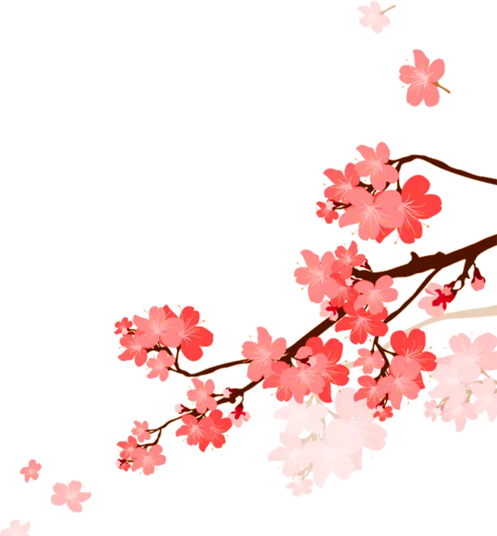 春天浪漫粉红色樱花手绘樱花梅花桃花花朵图片PNG免扣素材