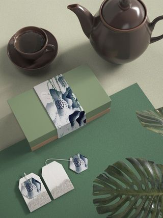国风高档茶叶包装盒袋罐瓶LOGO标贴展示VI智能贴图样机PSD素材
