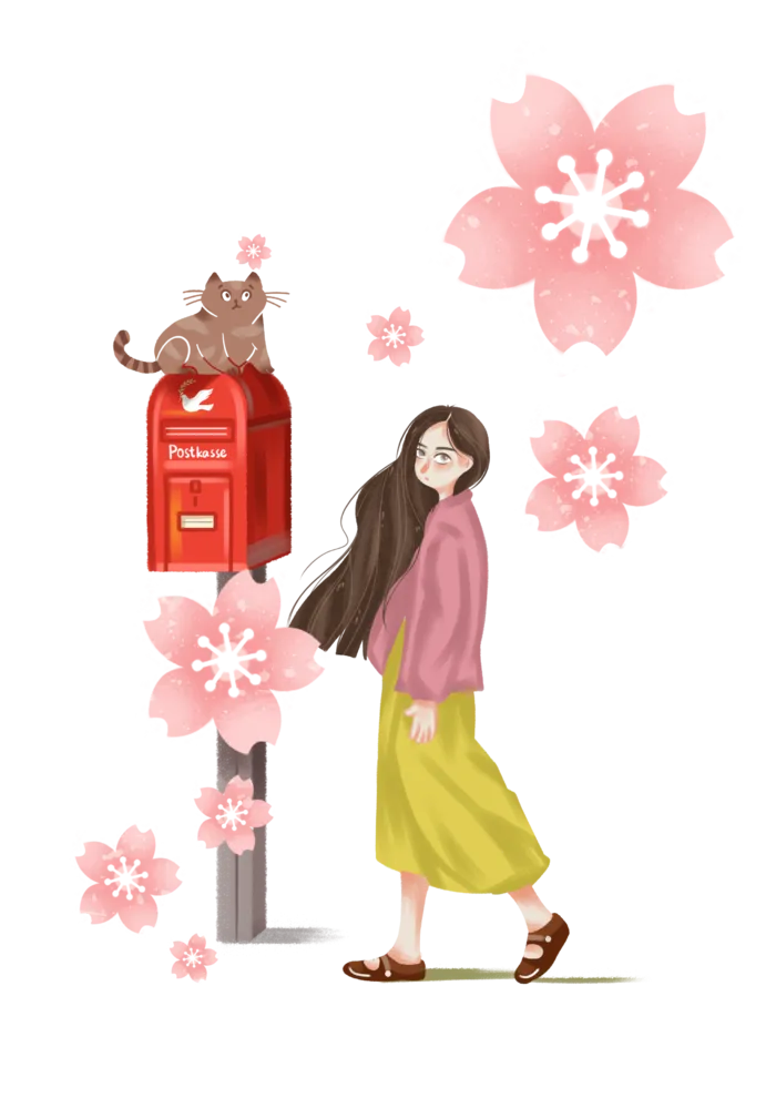 春天浪漫粉红色樱花手绘樱花梅花桃花花朵图片PNG免扣素材