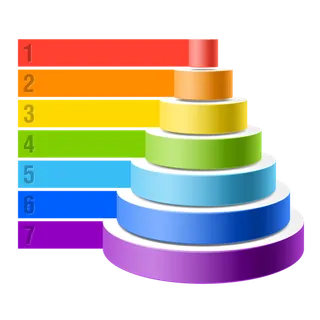 金字塔立体七彩素材