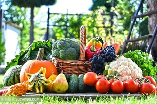 新鲜的水果蔬菜特写高清图片