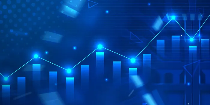 蓝色科技比例走势图PSD素材psd模版下载