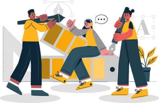 扁平化人物场景办公互联网等距ai矢量设计网页海报UI素材插画