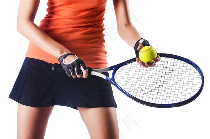 半身美女运动打网球超短裤运动裙图片