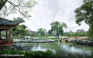 湖畔美景园林景观