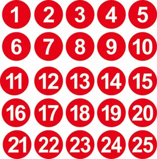 红色圆数字标签不干胶