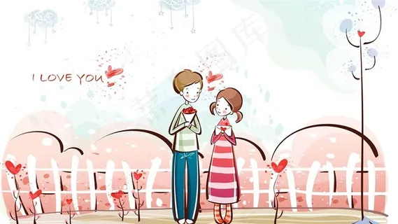 浪漫卡通漫画情侣桌面壁纸图 浪漫卡通漫画情侣桌面壁纸图
