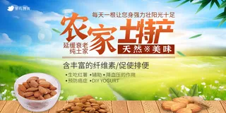 蓝色大气简约农产品土特产展板