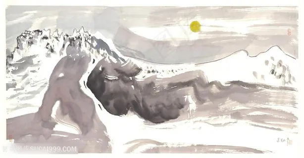 吴冠中水墨山脉装饰画 吴冠中水墨山脉装饰画