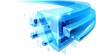 蓝色光线弧形科技kv主视觉素材