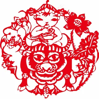 牛年剪纸 剪纸风元素